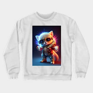 Cute Cosmic Cat - Anime Art design Crewneck Sweatshirt